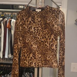 Leopard Print Long Sleeve Top
